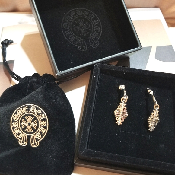 NEW Chrome Hearts 925 Sterling Cross Earrings - Picture 6 of 6